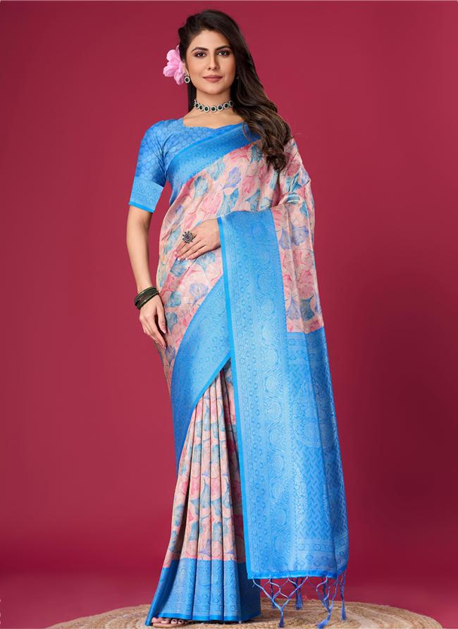 Pure Kubera Pattu Royal Blue Festival Wear Copper Zari Saree